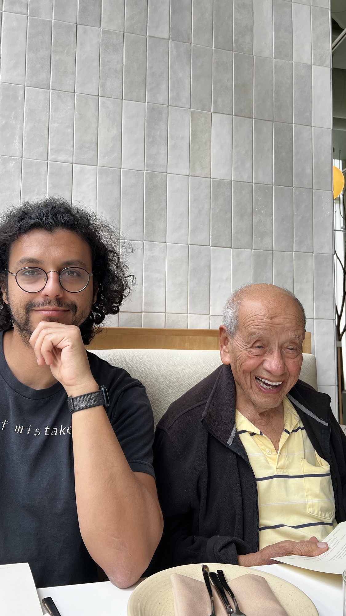 Me and my grandpa at Maty's one of the best peruvian restaurants in Miami.